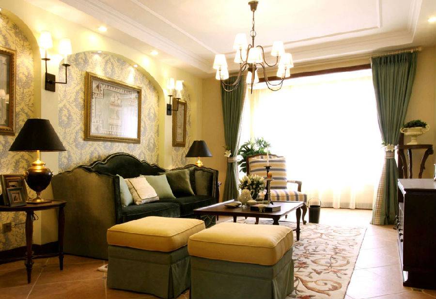 美式風格客廳實木家具圖片欣賞